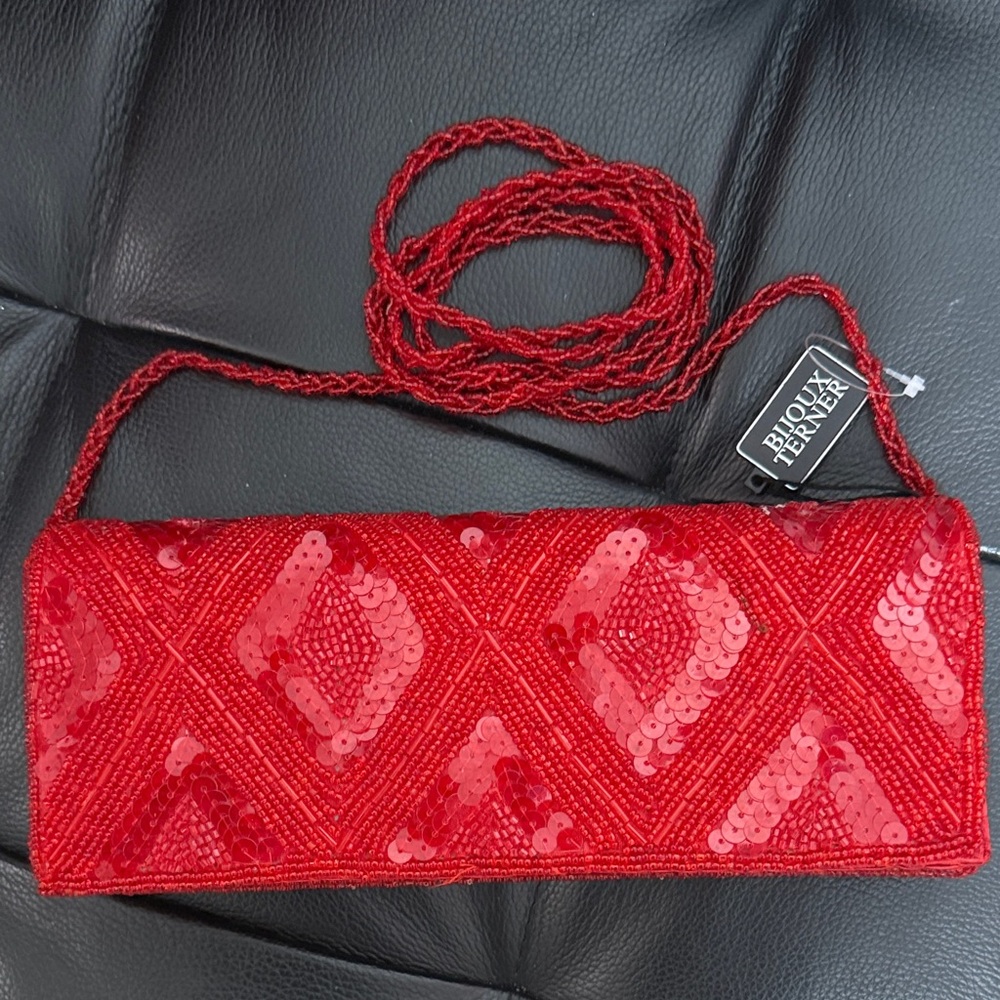 Bijoux Terner Red Sequin Crossbody/Wristlet
